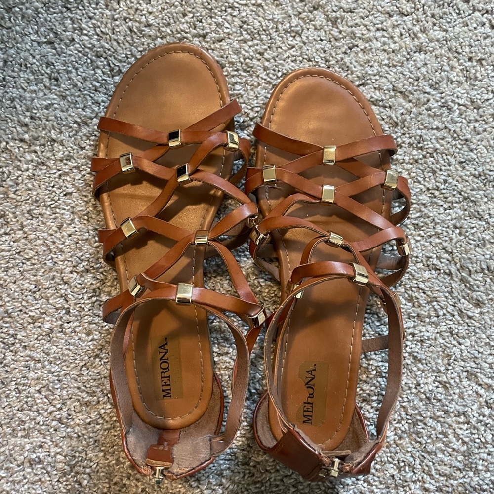 Merona Brown Strappy Sandals